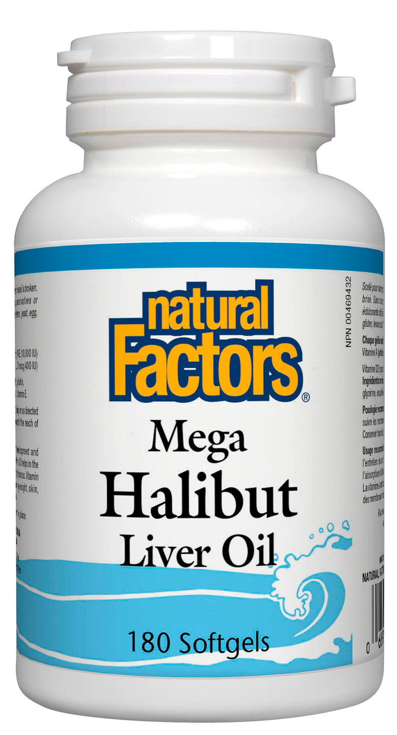 Natural Factors Mega Halibut Liver Oil 180 softgels