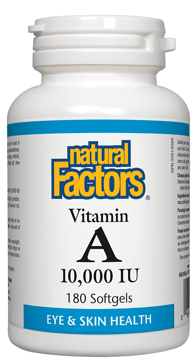 Natural Factors Vitamin A 10,000IU 180 softgels