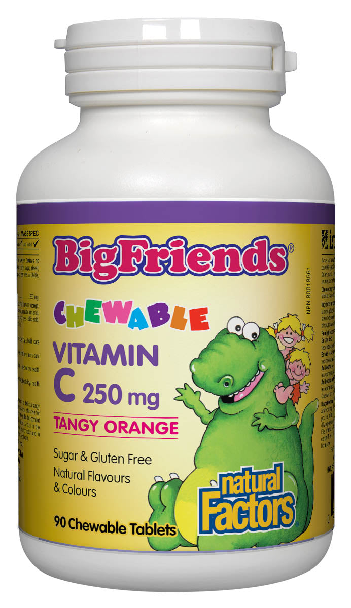 Natural Factors Big Friends Vitamin  250mg 90 tablets - TANGY ORANGE