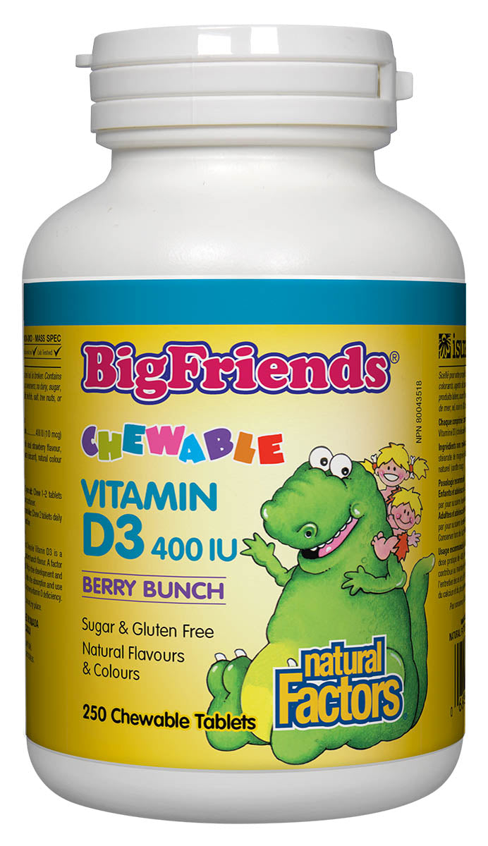 Natural Factors Big Friends Vitamin D 400IU 250 tablets - BERRY PUNCH