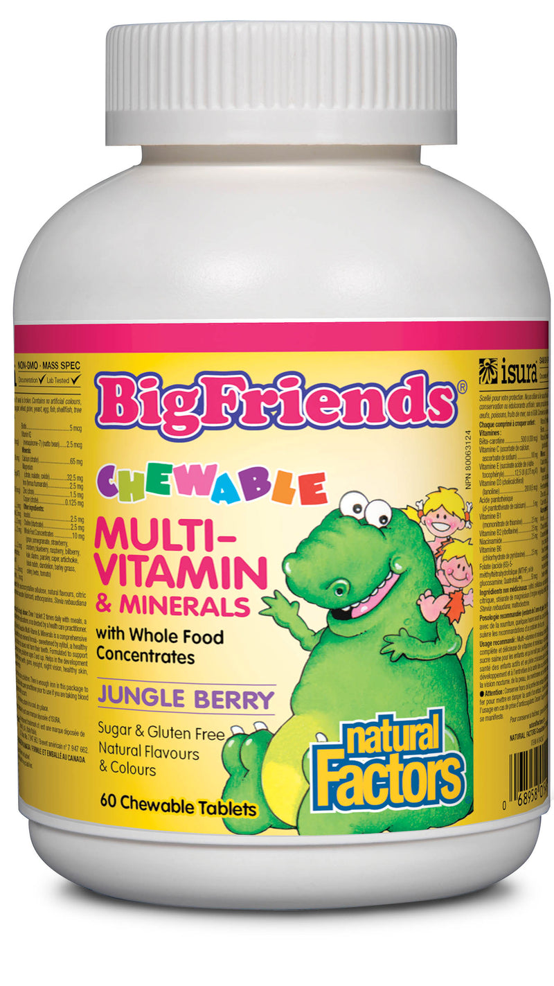 Natural Factors Big Friends Multivitamin & Minerals with Whole Food Concentrates 60 tablets - JUNGLE BERRY