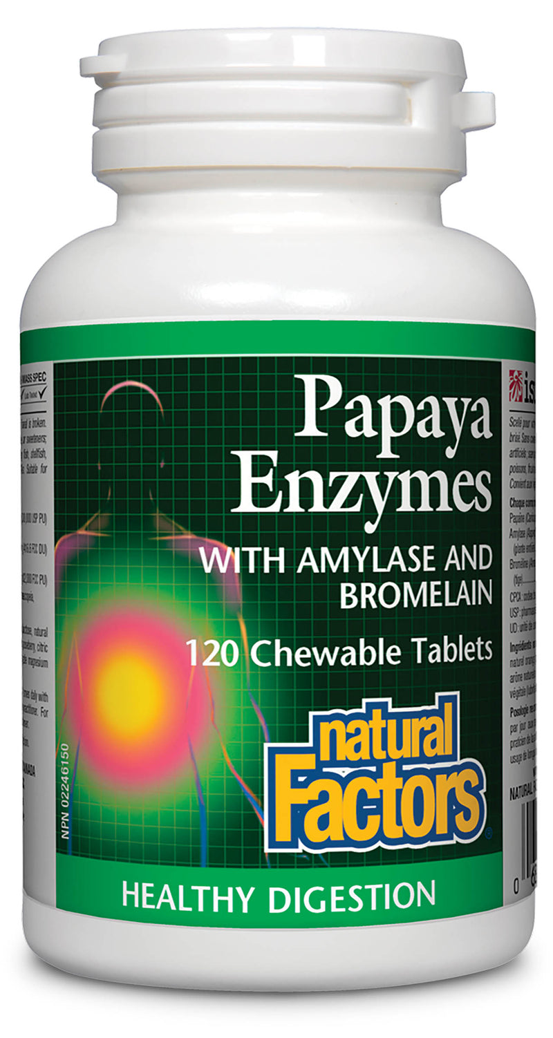Natural Factors Chewable Papaya Enzymes 120 tablets