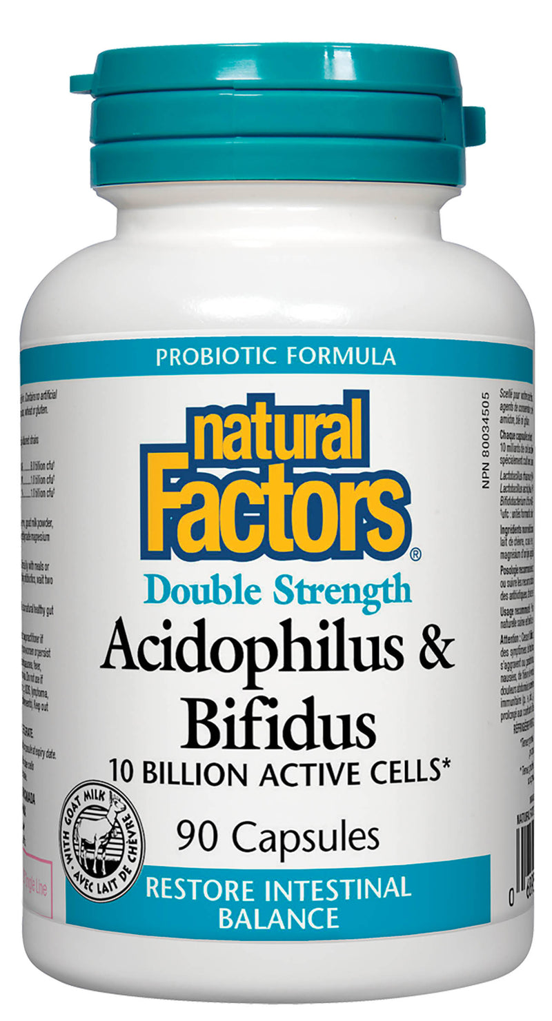 Natural Factors Acidophilus & Bifidus Double Strength Probiotics 90 capsules