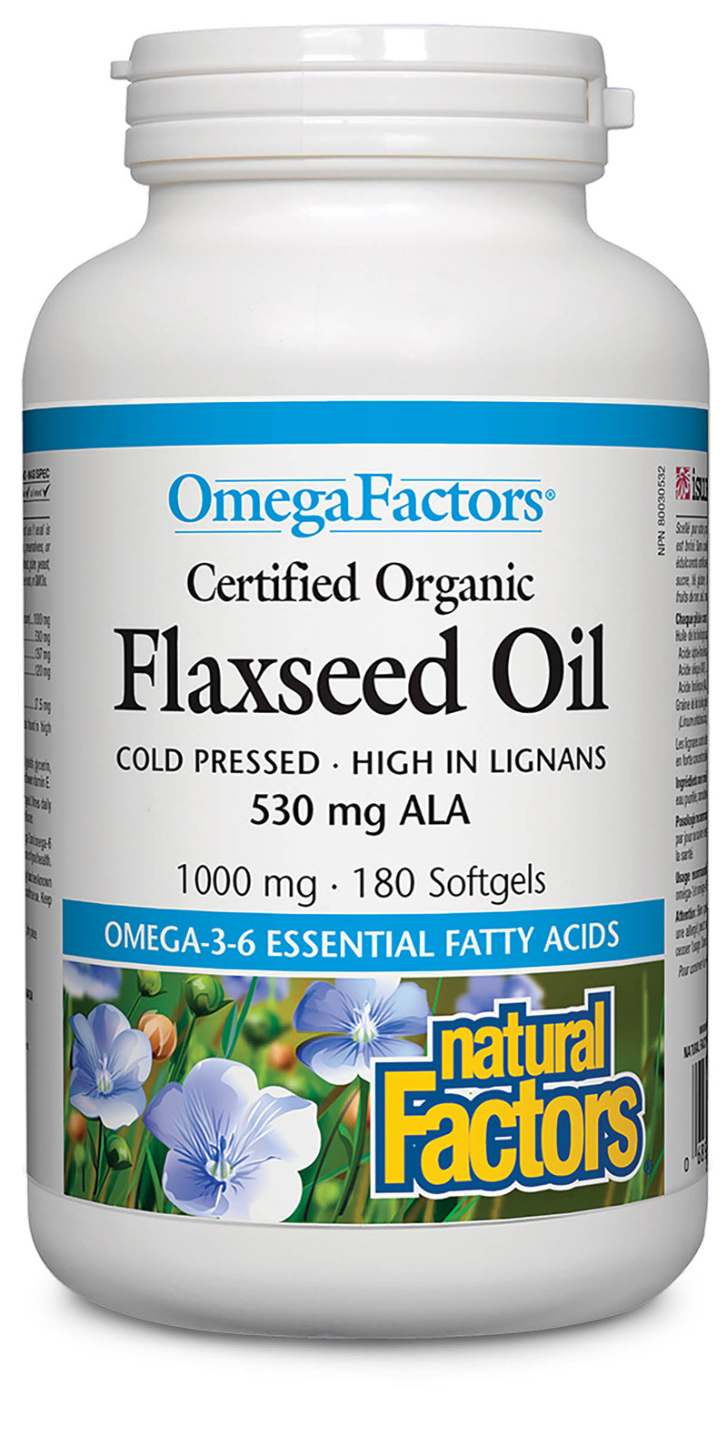 Natural Factors Flax Seed Oil 180 softgels