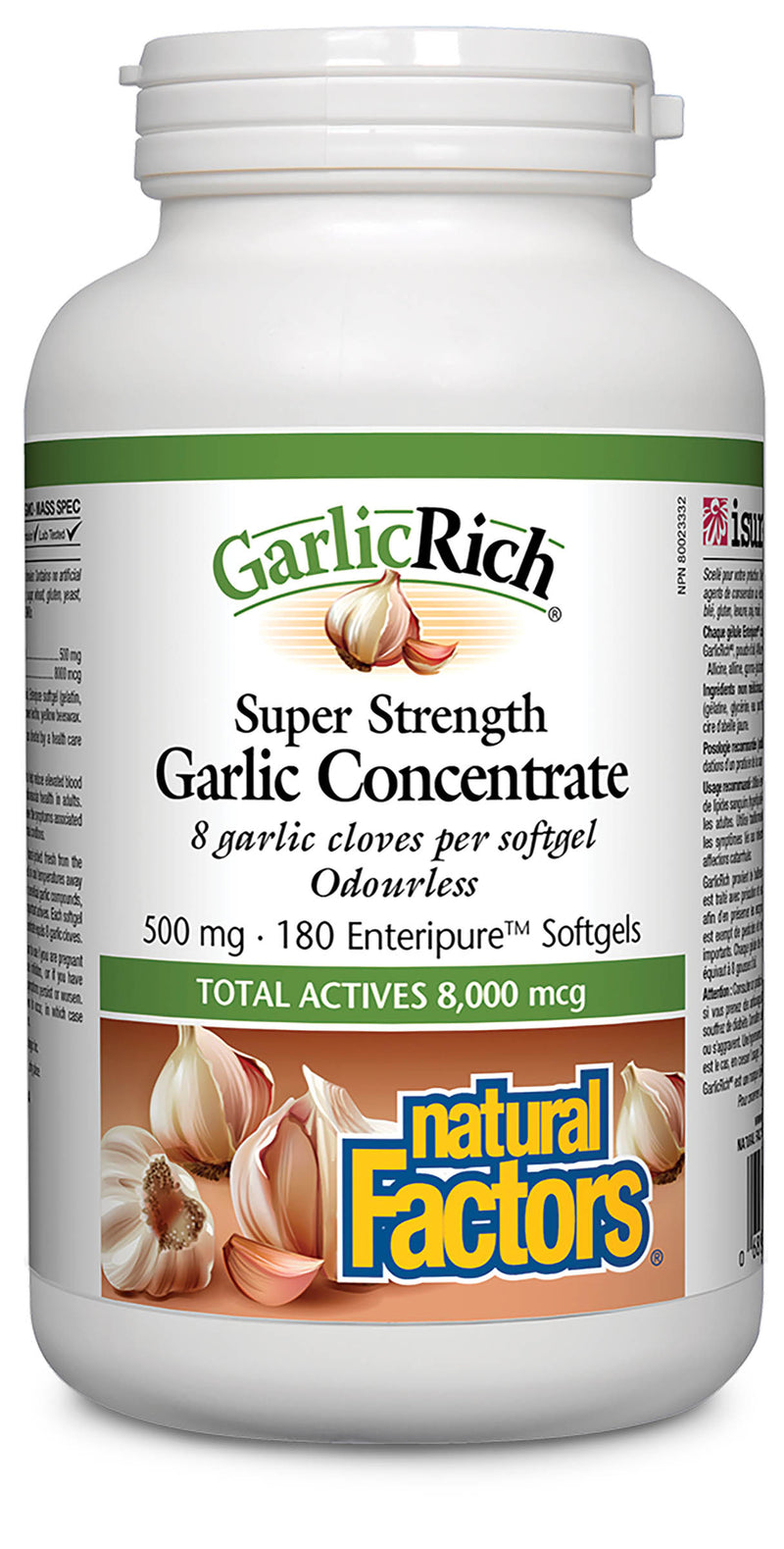 Natural Factors GarlicRich Super Strength Garlic Concentrate 500mg 180 softgels