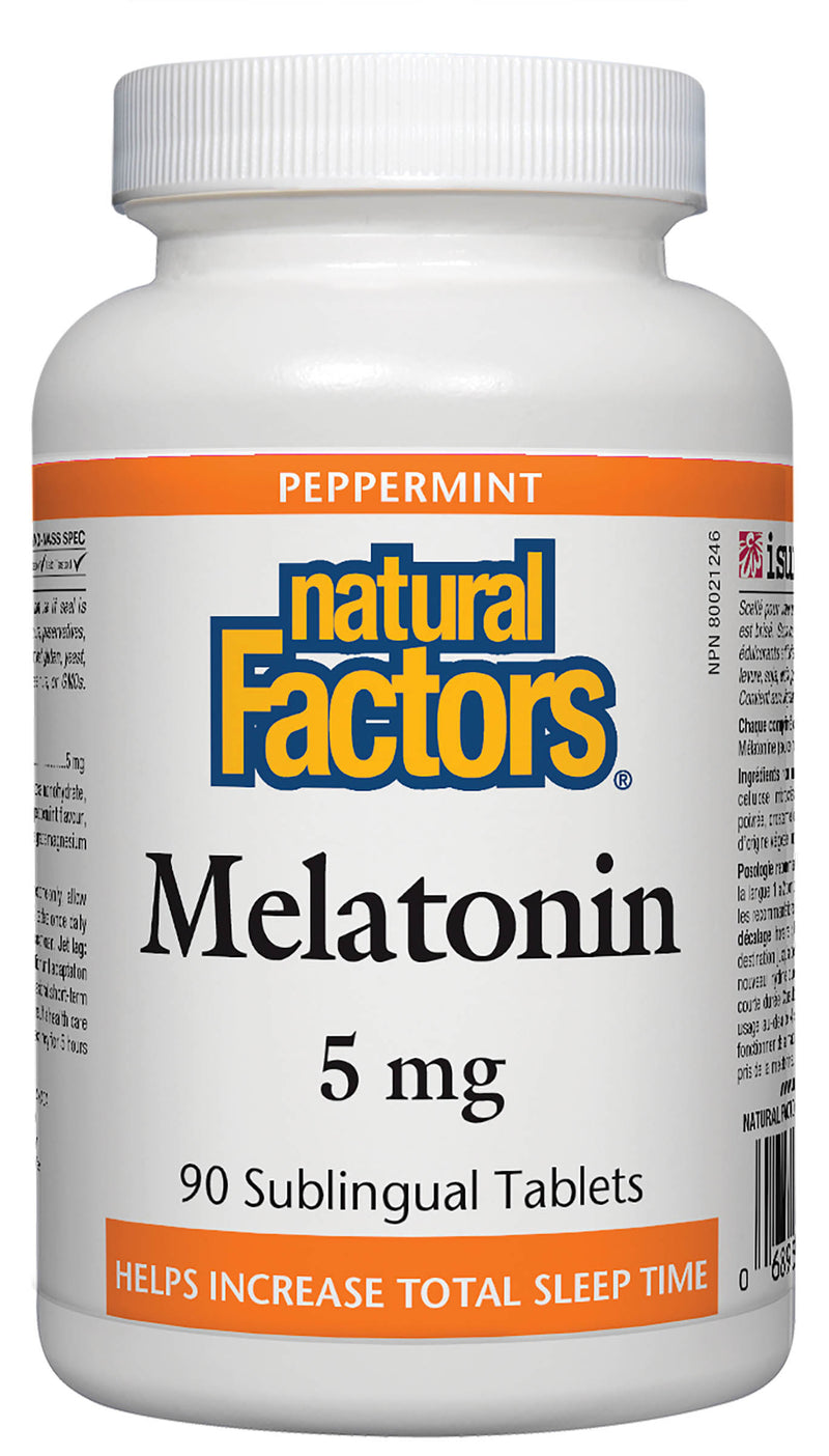 Natural Factors Melatonin 5mg 90 tablets - PEPPERMINT