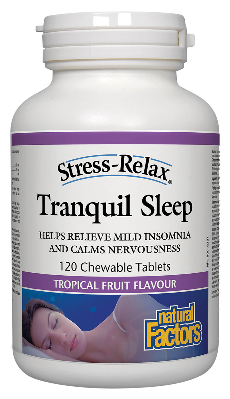 Natural Factors Tranquil Sleep 120 tablets - TROPICAL FRUIT