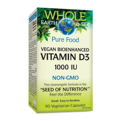 Whole Earth & Sea Vegan Bioenhanced Vitamin D 1000IU 90 capsules