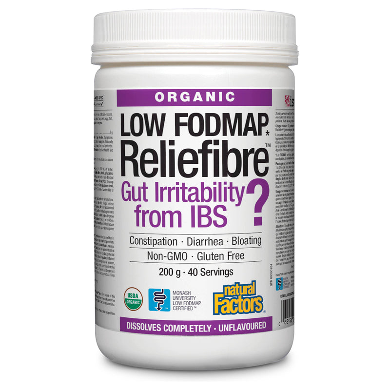 Natural Factors Organic Reliefibre 200g - UNFLAVOURED
