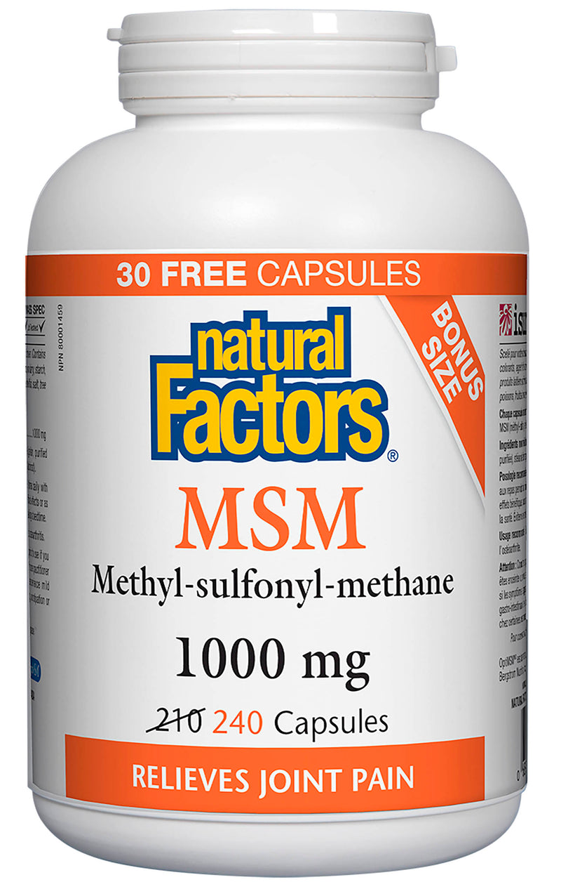 Natural Factors MSM 1000mg 240 capsules - BONUS