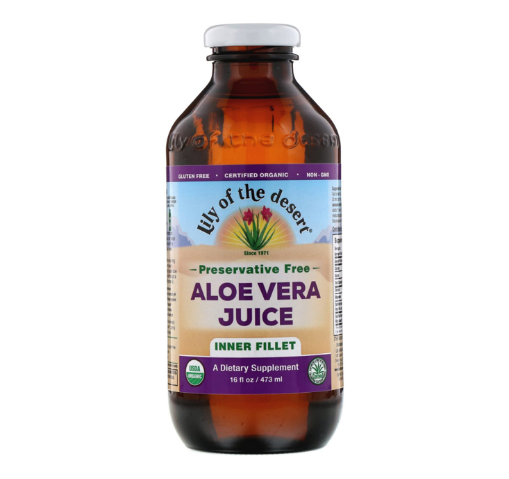 Lily of the Desert Organic Aloe Vera Juice Preservative Free 473ml - Inner Fillet