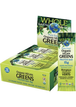 Whole earth & Sea Vegan Greens Protein Bar 15g 12 Bars