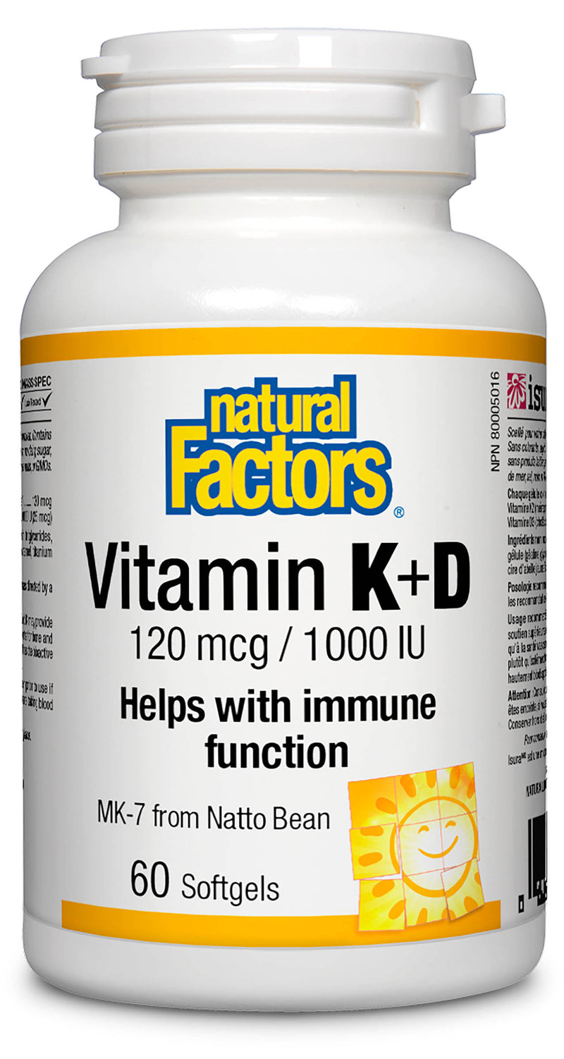 Natural Factors Vitamin K & D 60 softgels
