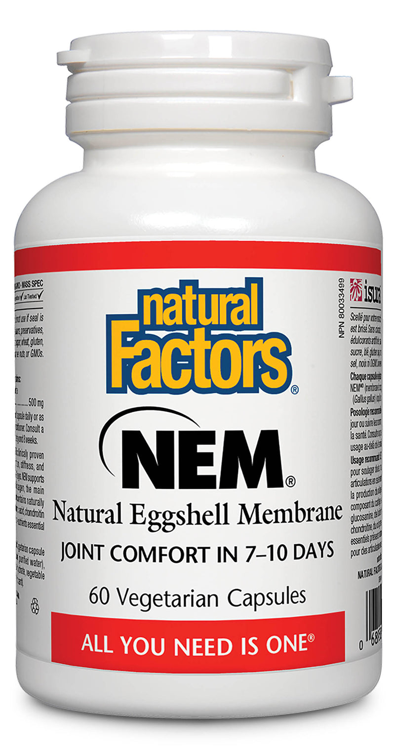 Natural Factors NEM Natural Eggshell Membrane 500MG 60 capsules
