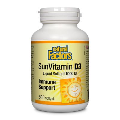 Natural Factors Vitamin D 1000IU 500 Capsules