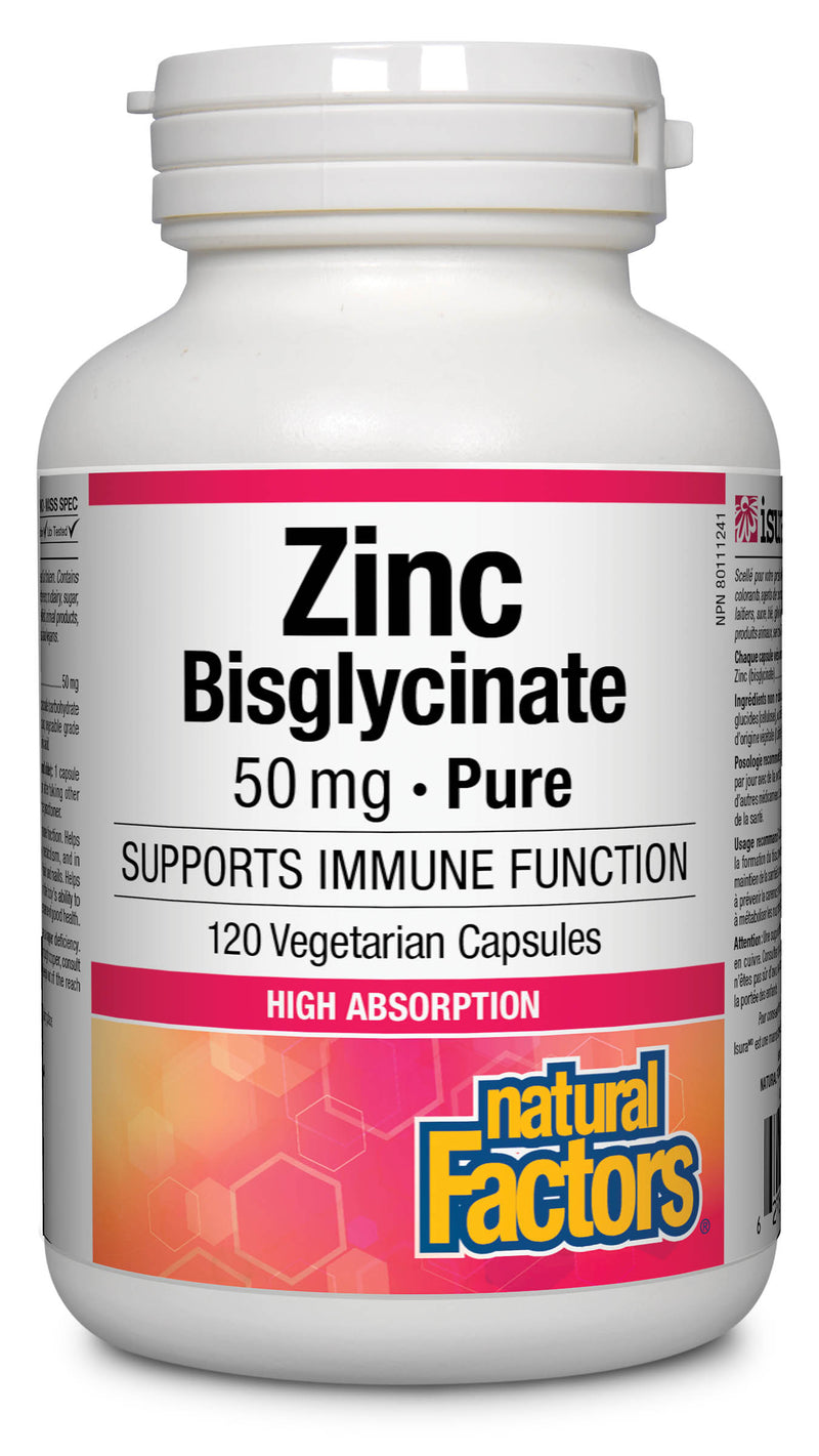 Natural Factors Zinc Bisglycinate 50mg 120 caps
