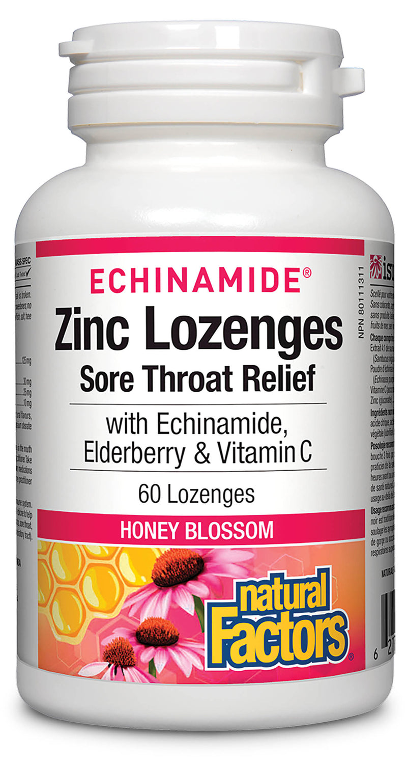 Natural Factors Zinc 60 lozenges HONEY BLOSSOM