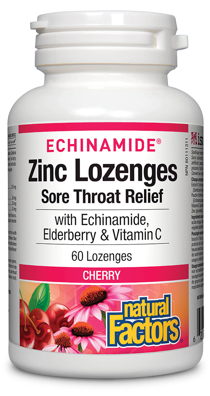 Natural Factors Zinc 60 lozenges CHERRY