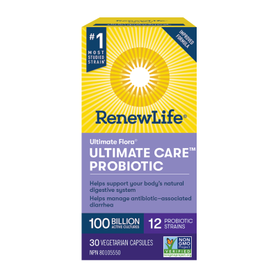 Renew Life Ultimate Care Probiotic 100 Billion  30 Capsules