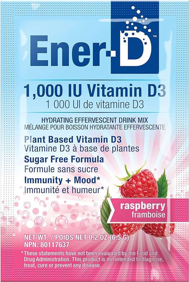 Ener-D Vitamin D 1000IU Single Packet 5.15oz - Raspberry
