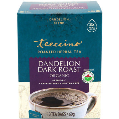 Teeccino Herbal Tea 10 Bags - Dandelion Dark Roast
