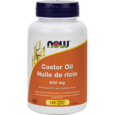Now Castor Oil With Fennel 120 softgels