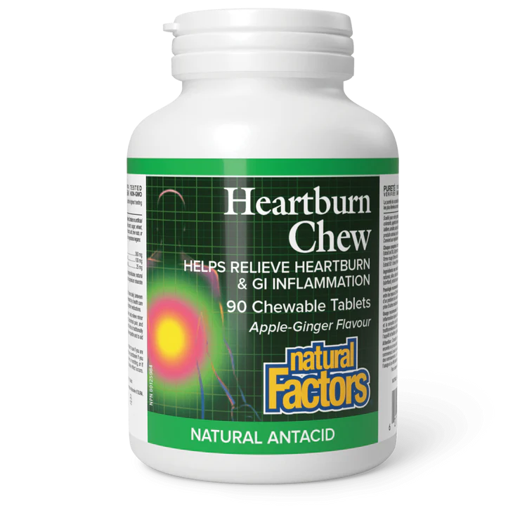 Natural Factors Heartburn Chew 90 Tablets - Apple Ginger