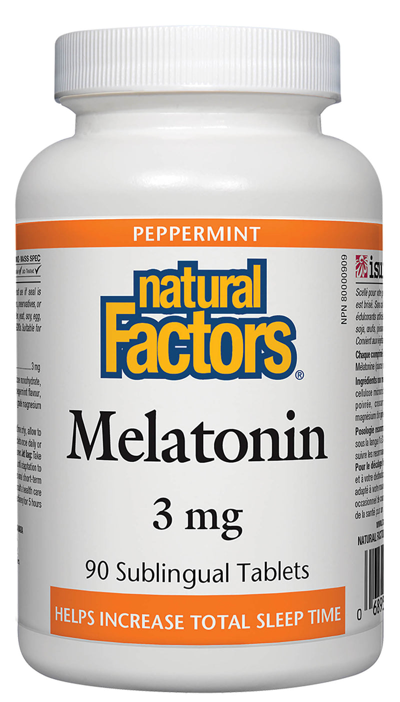 Natural Factors Melatonin 3mg 90 tablets - PEPPERMINT